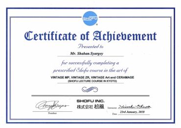 Certificates, awards, diplomas - Шабан Сергей Константинович